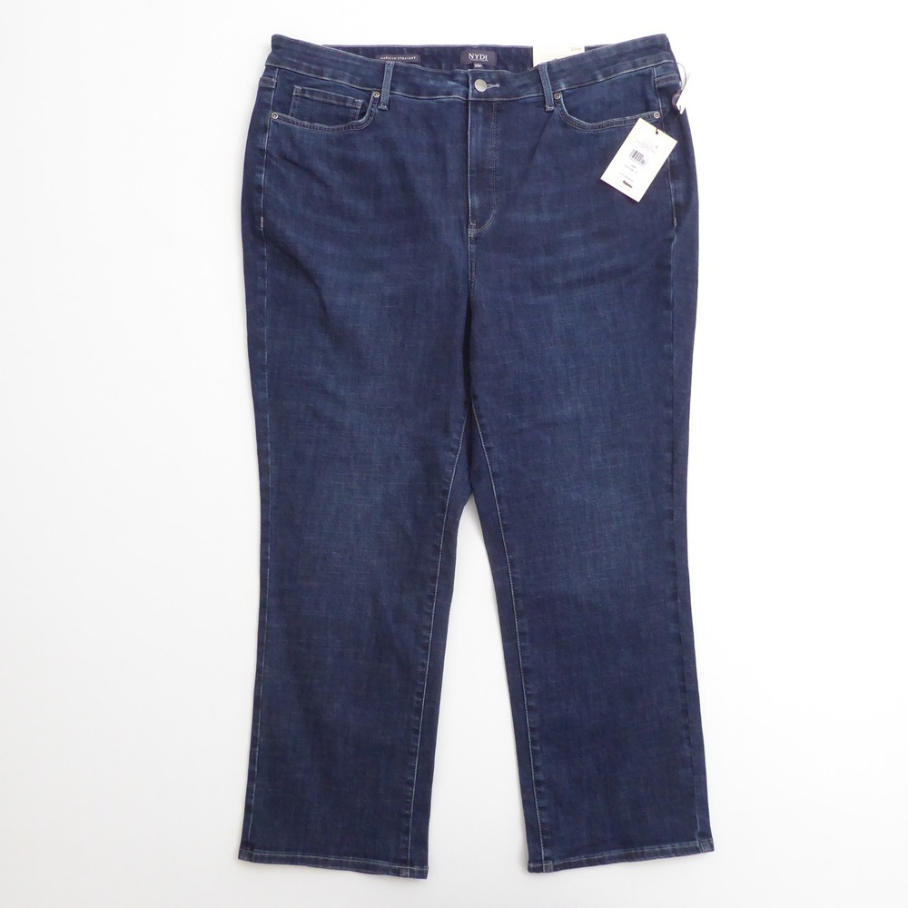 NYDJ Womens Marilyn Straight Ankle Jeans Blue Higher Rise 20W